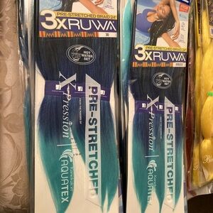 3X Ruwa Pre-Stretched Braid - Blue to Teal Ombre